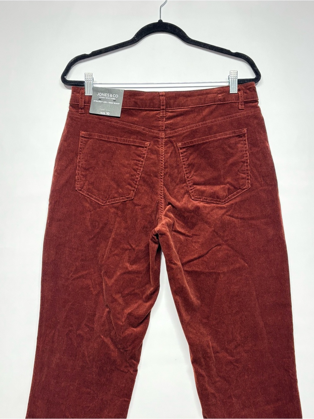 ✨Jones & Co Jones New York Burgundy Corduroy Pants Straight-Leg Crop Size 10 - Picture 7 of 16